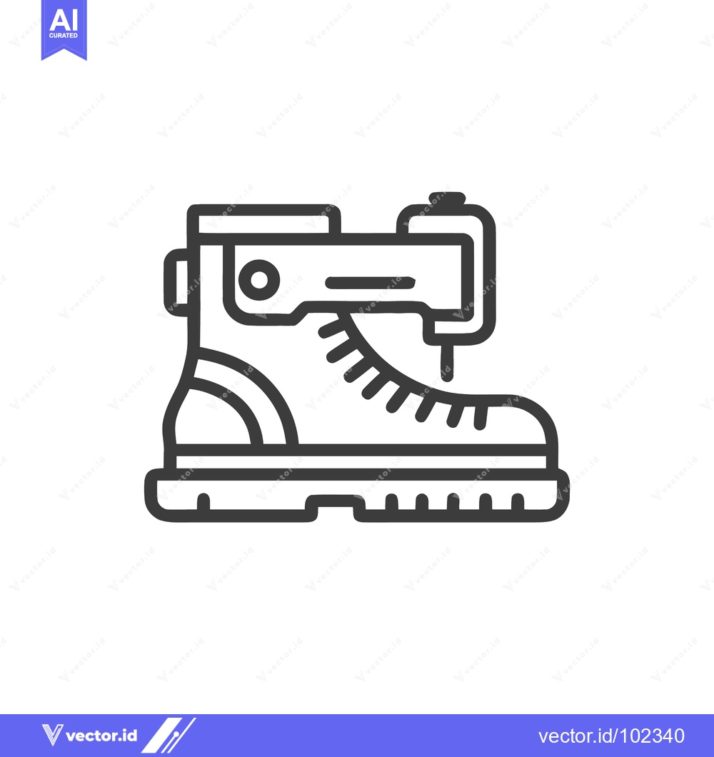 Premium Vector dari Shoemaking and Repair: Minimalist Line Icon of a Sewing Machine on a B