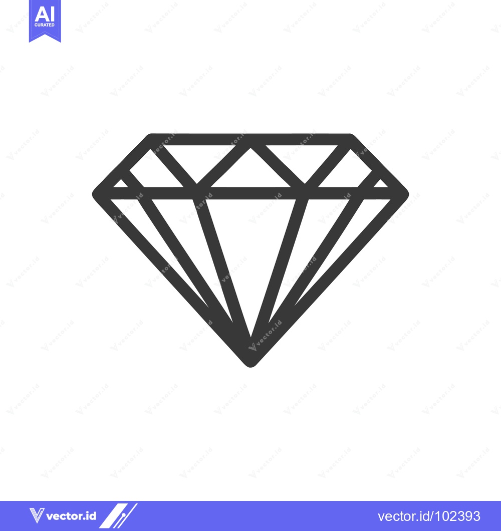 Premium Vector dari Sleek Geometric Diamond Icon with Bold Lines on White Background