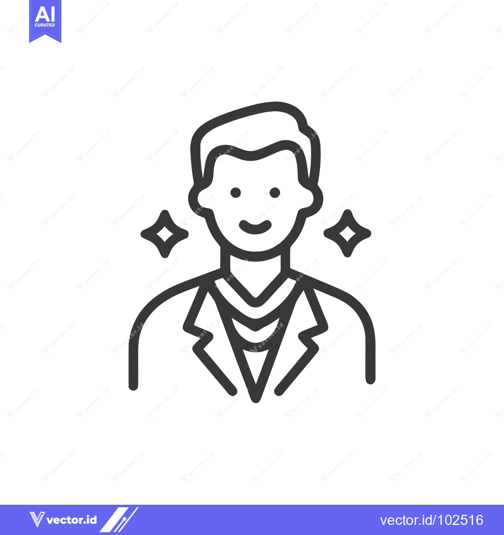Premium Vector of Charming Businessman Line Icon with a Sparkling Clean Look