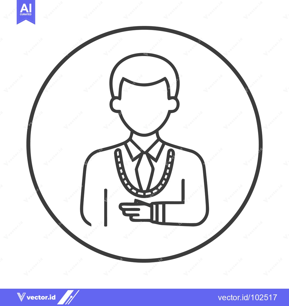 Premium Vector dari Faceless Official Figure in Formal Attire with Chain of Office Icon