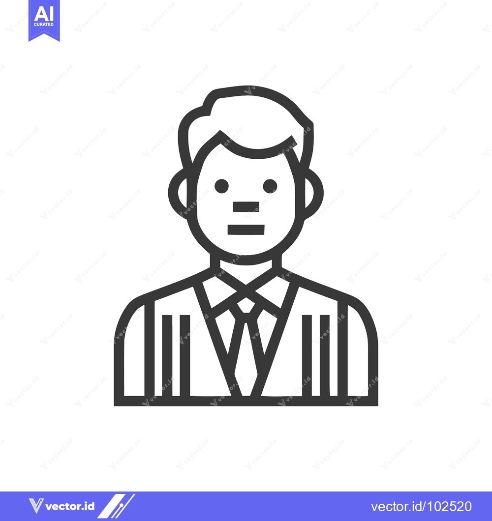Premium Vector dari Modern Businessman Profile Icon, Minimalist Line Art of a Professional