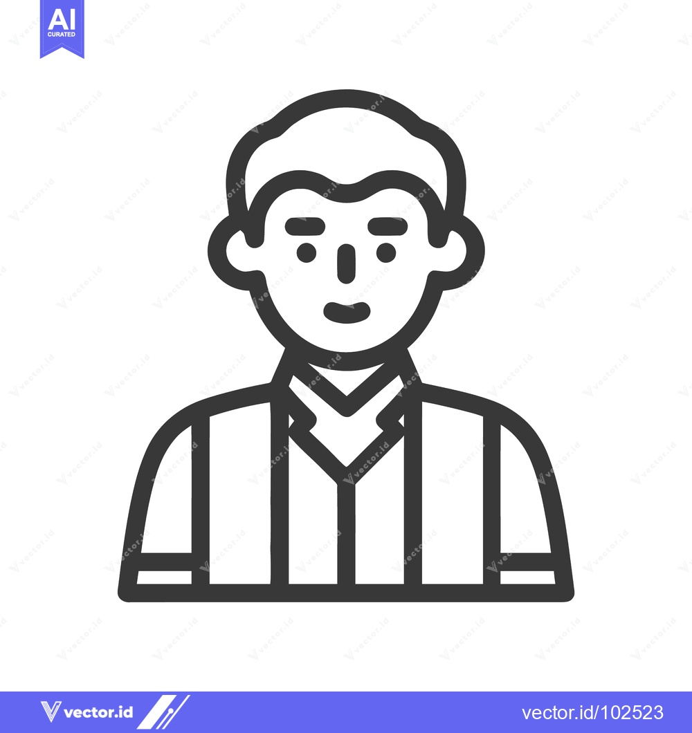Premium Vector dari Modern Outline Icon of a Man in a Striped Sports Jersey