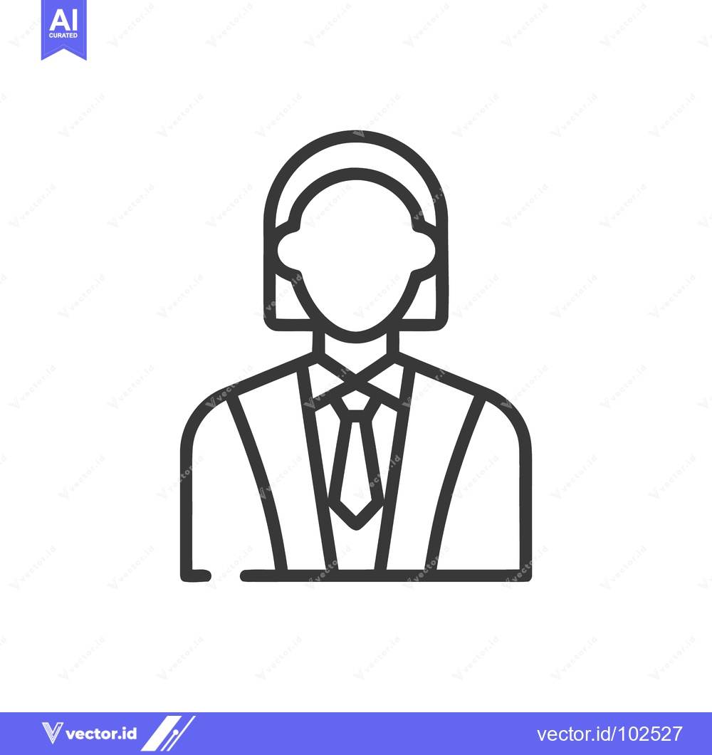 Premium Vector of Sleek Outline Icon of Gender-Neutral Business Professional in Formal W