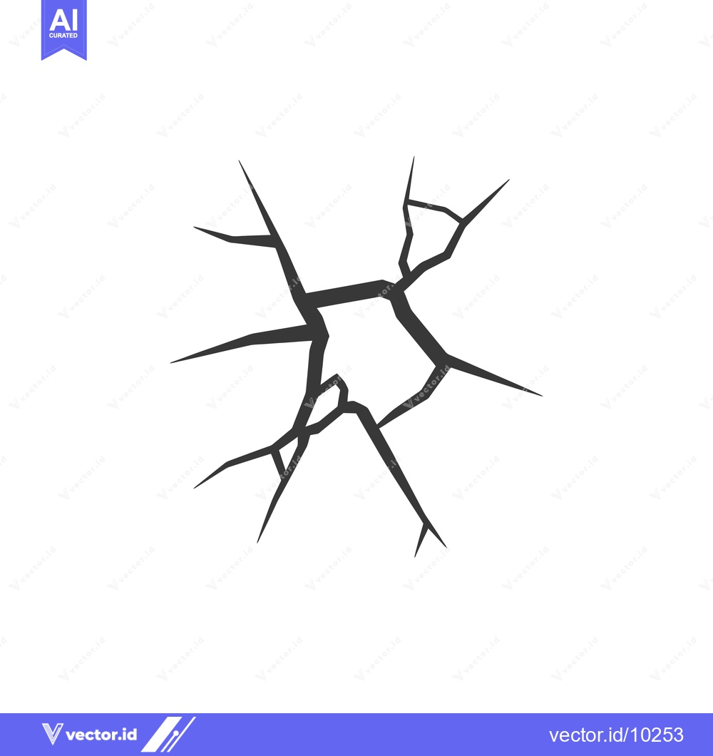 Premium Vector of A Black And White Illustration Of A Cracked Surface