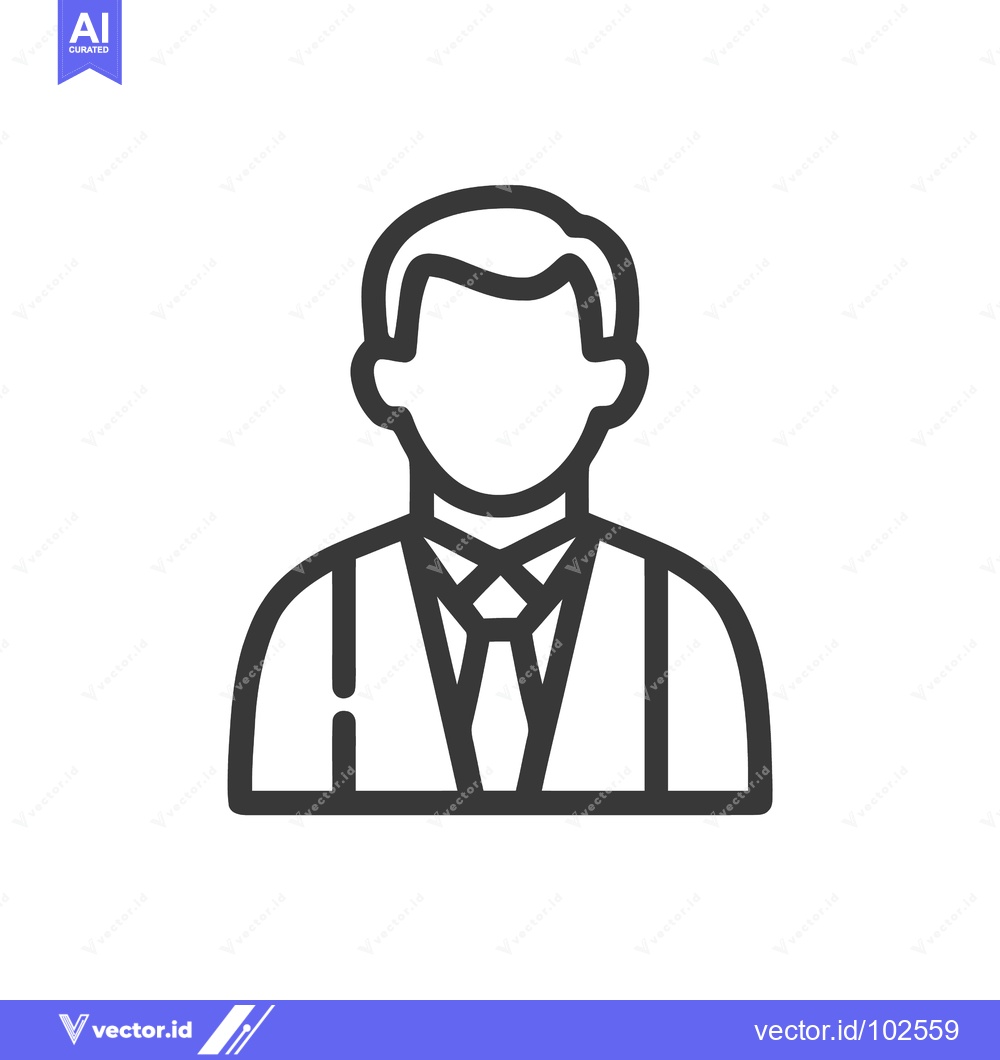 Premium Vector dari Sleek Outline Icon of a Business Man in Suit and Tie for User Profile