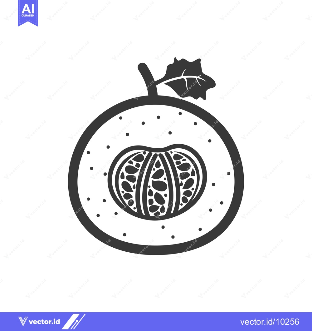 Premium Vector of A Black and White Illustration of a Cut-Open Fruit with Seeds