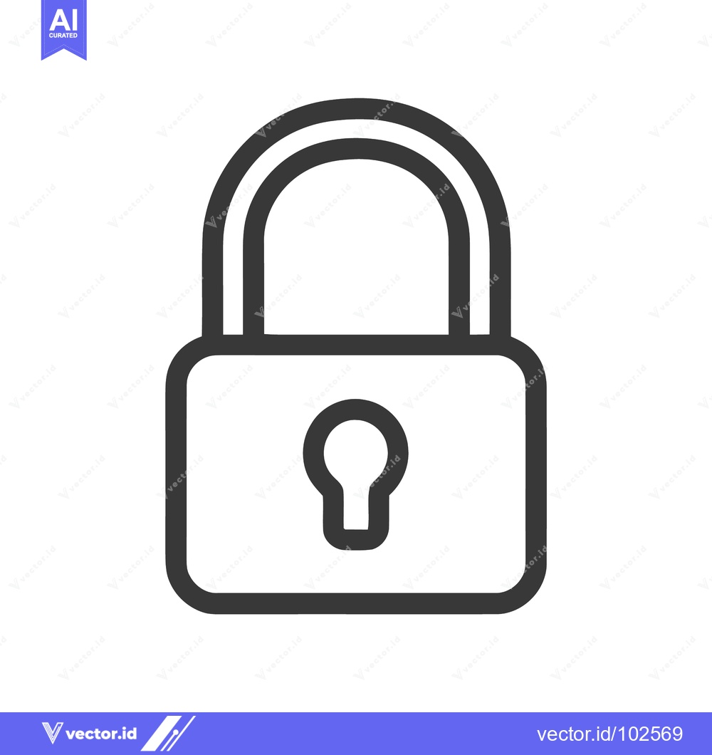 Premium Vector dari Modern Outline Padlock Icon for Digital Security, Privacy, and Data Pr