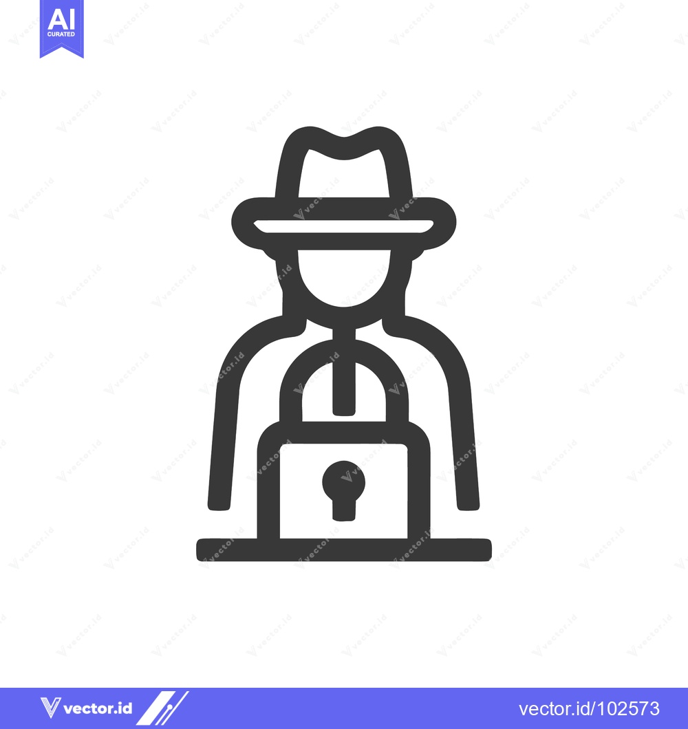 Premium Vector of Stylized Incognito User Icon with Padlock for Digital Privacy and Secu