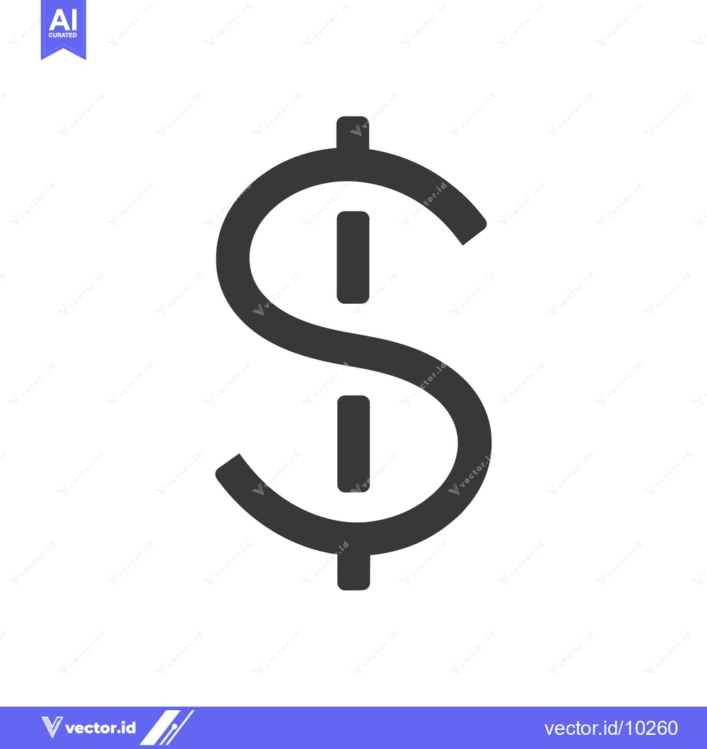 Premium Vector of A Black and White Illustration of a Dollar Sign