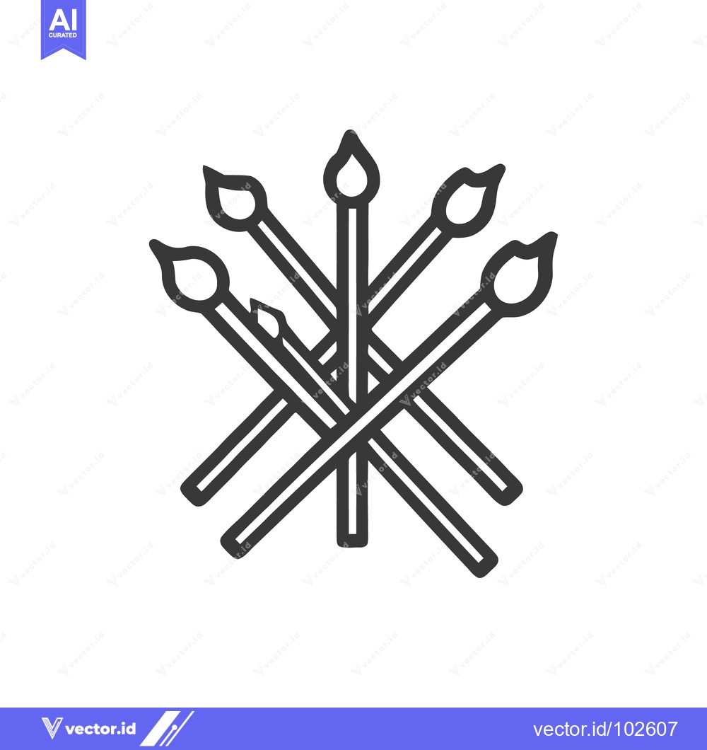 Premium Vector dari Minimalist Black Outline Paintbrushes Icon for Artistic and Creative D