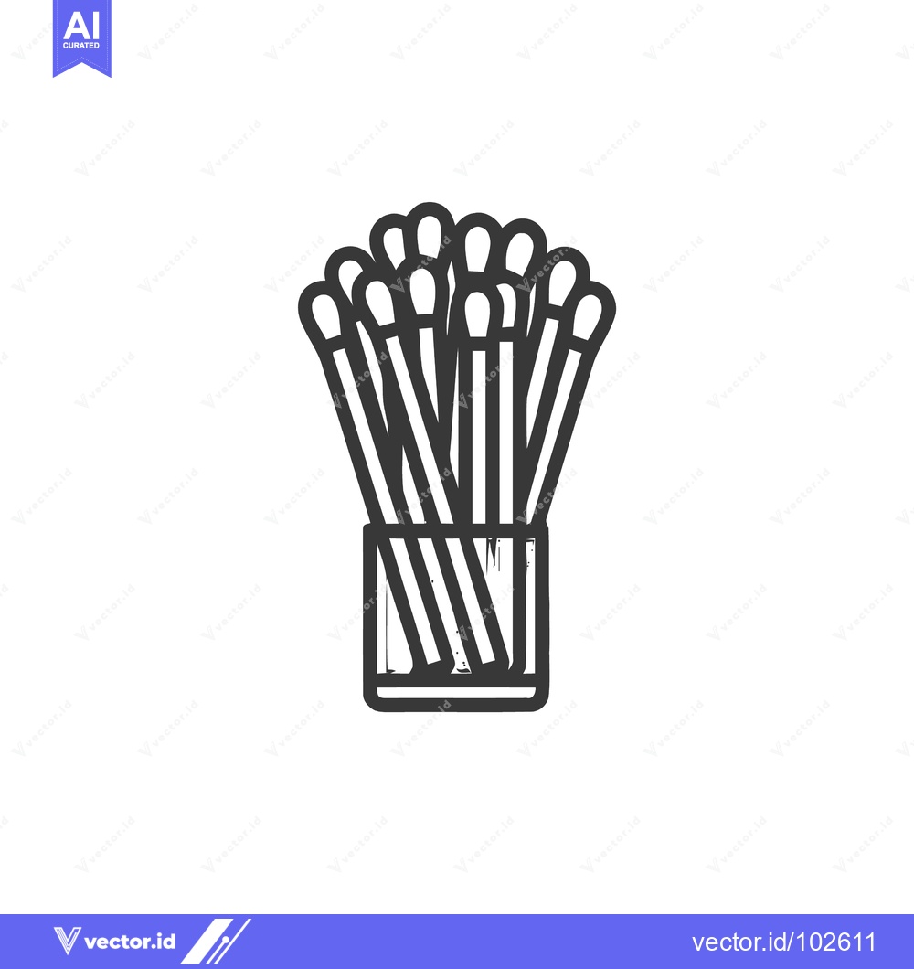 Premium Vector dari Stylized Monochrome Matches in Holder Icon with Distressed Texture, Si