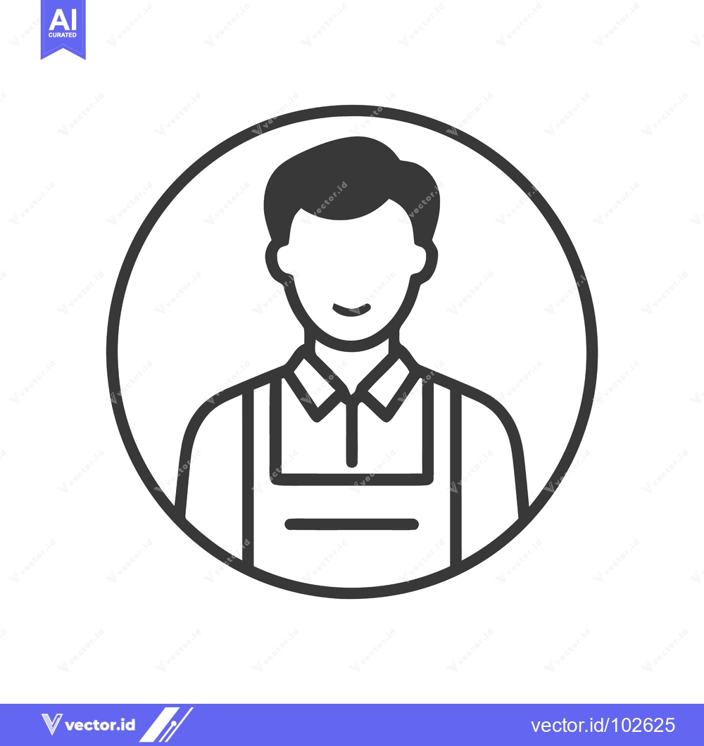 Premium Vector dari Smiling Male Avatar Icon in Circle, Professional Service Worker Profil