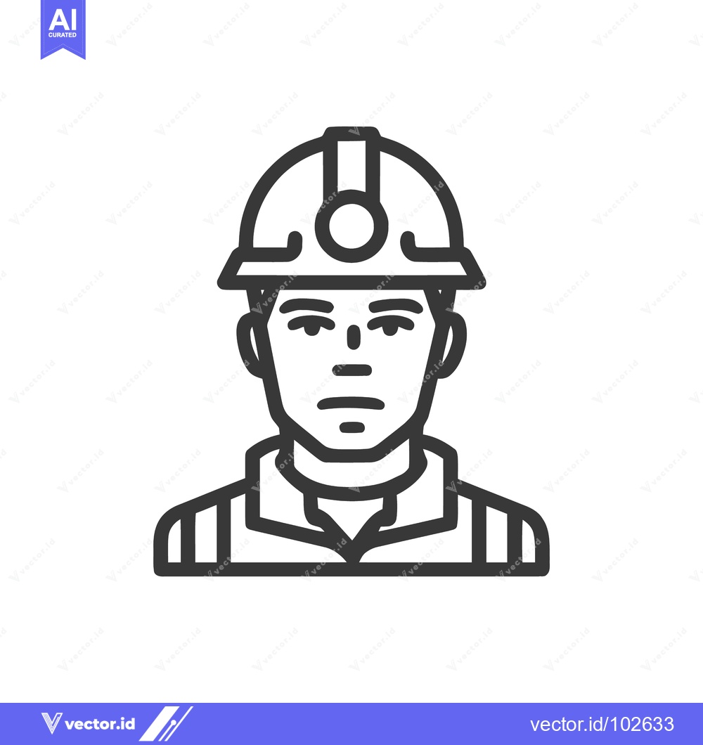 Premium Vector dari Professional Worker Avatar Icon: Minimalist Line Art of a Person in a