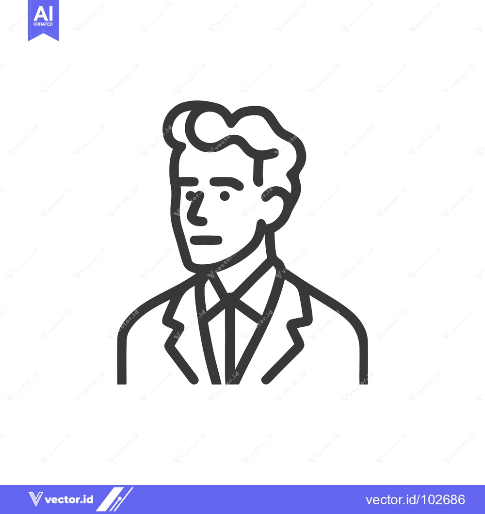 Premium Vector dari Clean Line Art Icon of a Professional Man in Suit and Tie