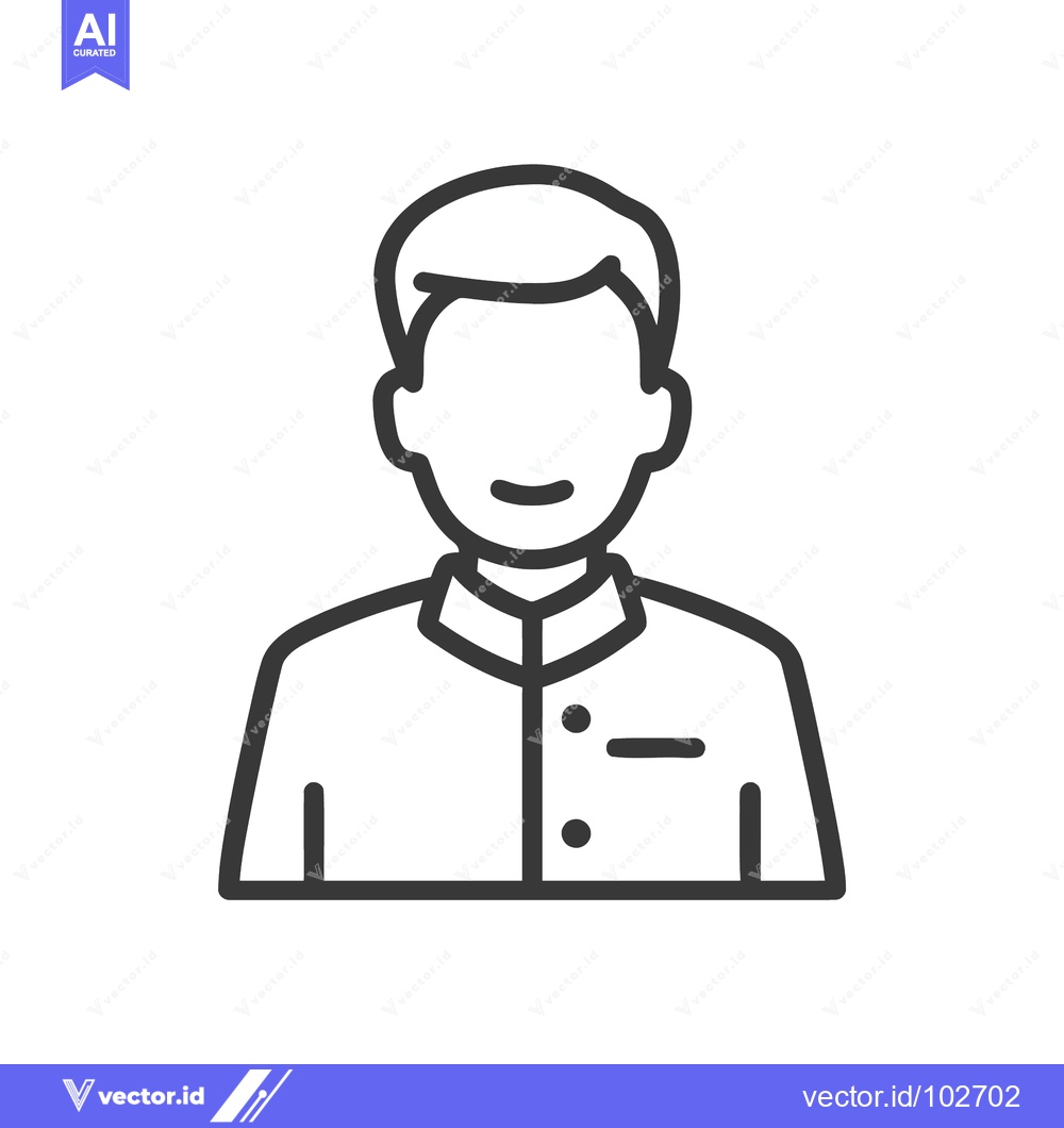 Premium Vector of Smiling Male User Profile Icon in Minimalist Line Art Style