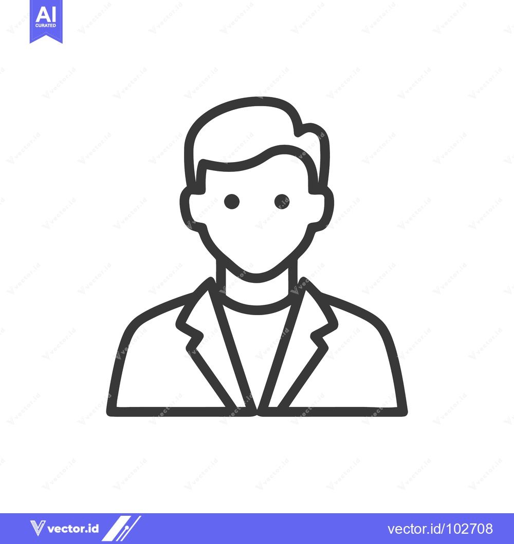 Premium Vector dari Sleek Minimalist Male Avatar Icon in Line Art Style for User Profile o