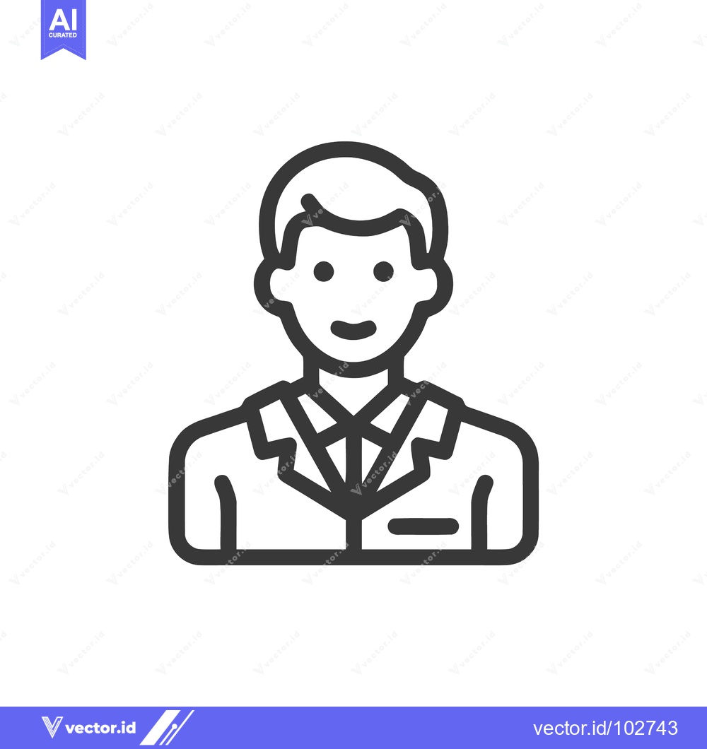 Premium Vector dari Smiling Male User Profile Icon in Clean Line Art Style, Generic Profes