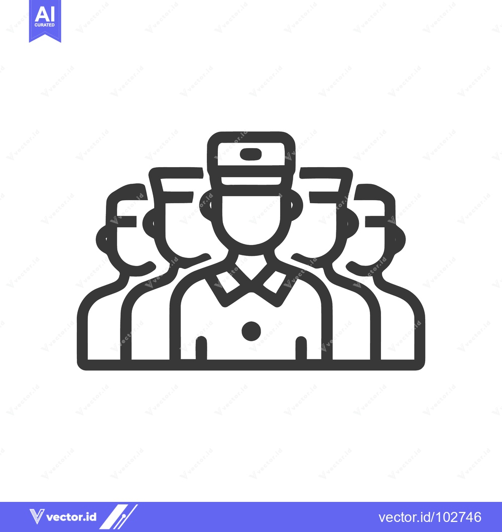 Premium Vector of Clean Vector Outline Icon of a Hotel Bellhop Leading a Professional Se