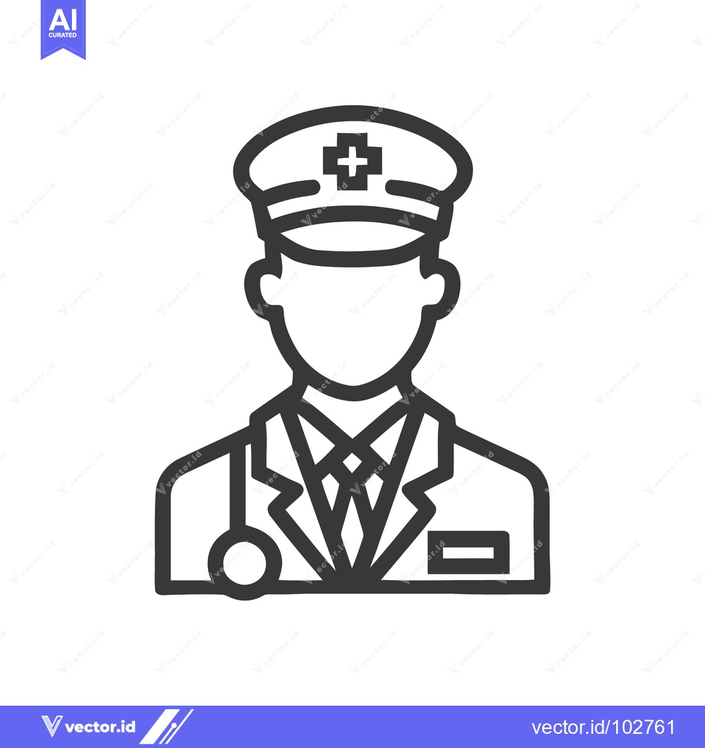 Premium Vector dari Minimalist Faceless Doctor Icon with Stethoscope and Medical Cross Cap