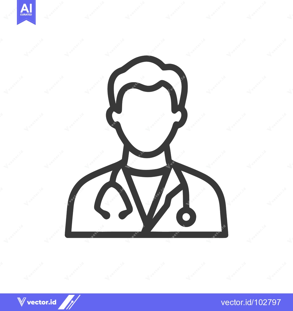 Premium Vector dari Stylized Doctor Icon with Stethoscope, Essential Healthcare Profession