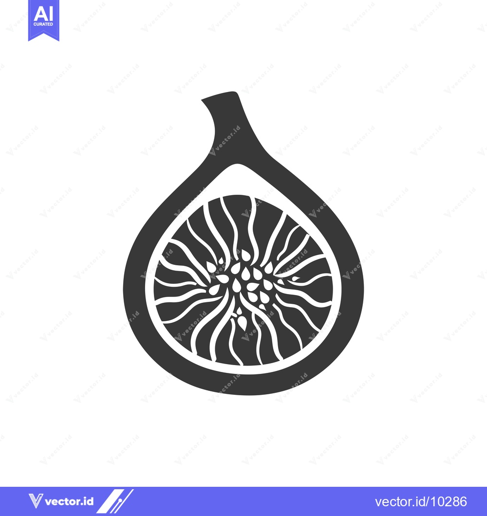 Premium Vector of A black and white illustration of a halved fig