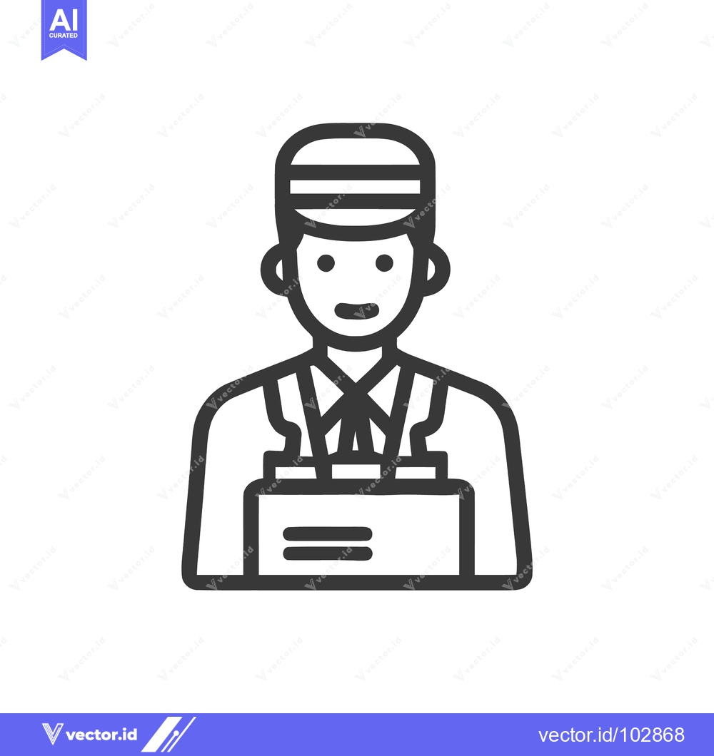 Premium Vector dari Simple Line Art Bellhop Icon Representing Hotel Service and Hospitalit