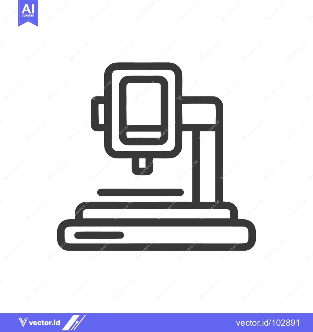 Premium Vector dari Sleek Minimalist Line Icon of a Modern Digital Microscope for Scientif