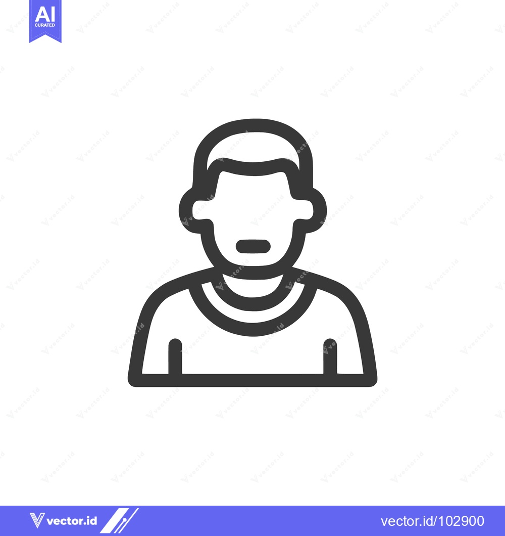 Premium Vector dari Clean Vector Outline Icon of a Generic Person for User Interface and P
