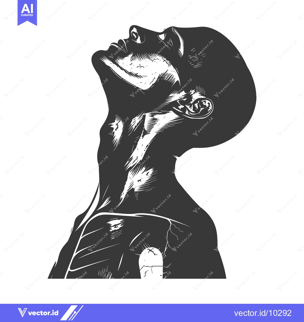 Premium Vector dari A Black and White Illustration of a Human Figure with Visible Muscles
