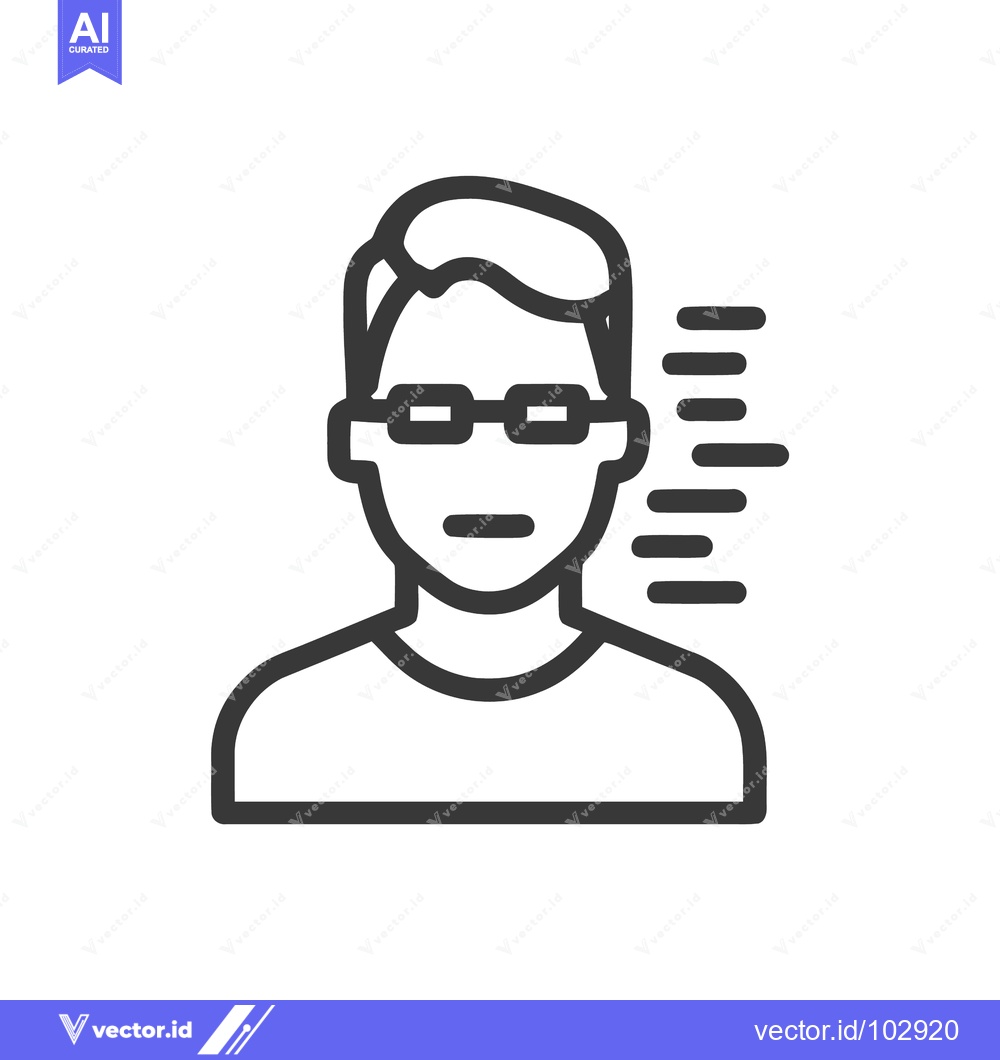 Premium Vector dari Minimalist User Profile Icon with Glasses and Abstract Data Informatio