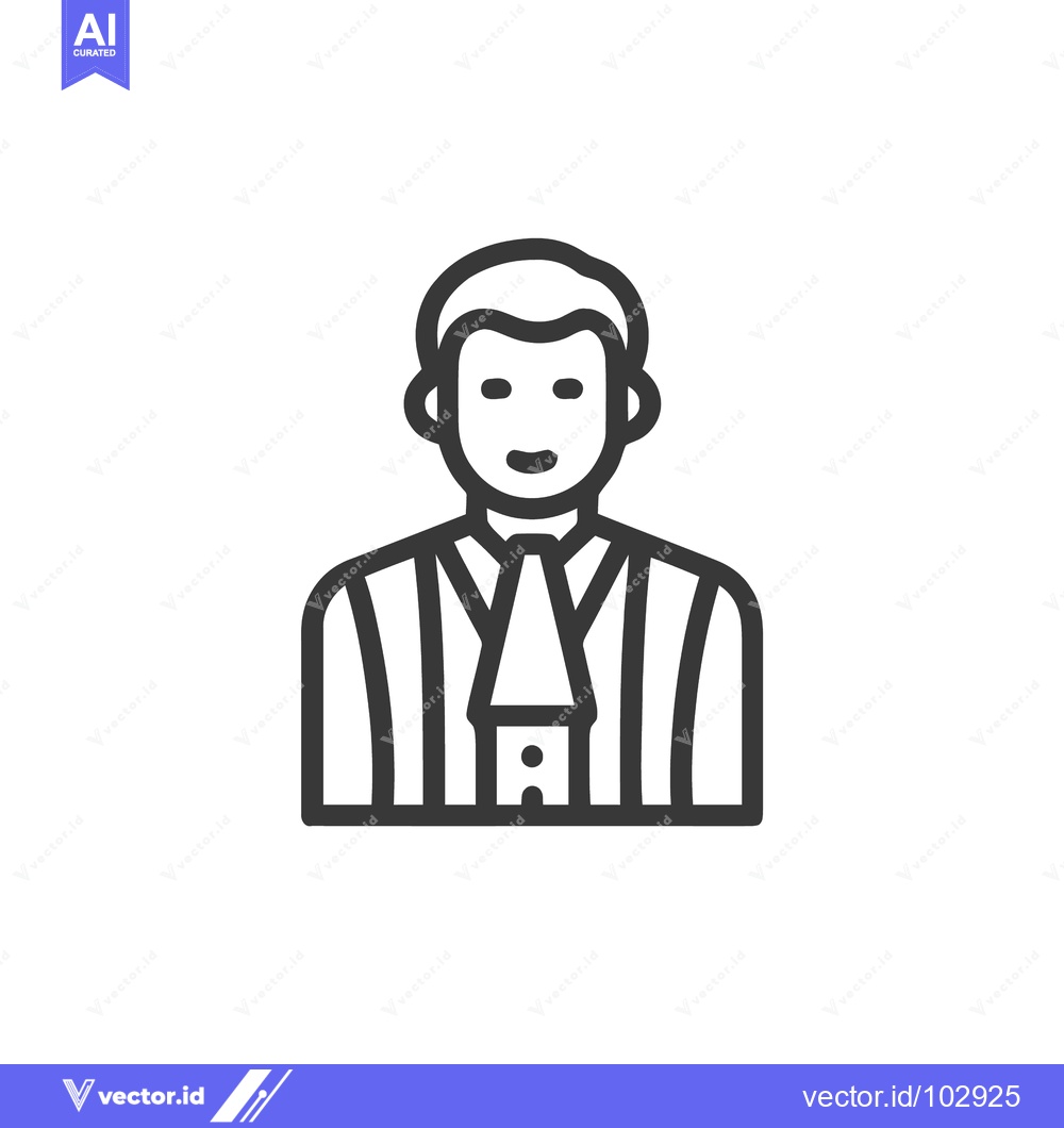Premium Vector dari Minimalist Line Art Icon of a Professional Man in Suit and Tie on Whit