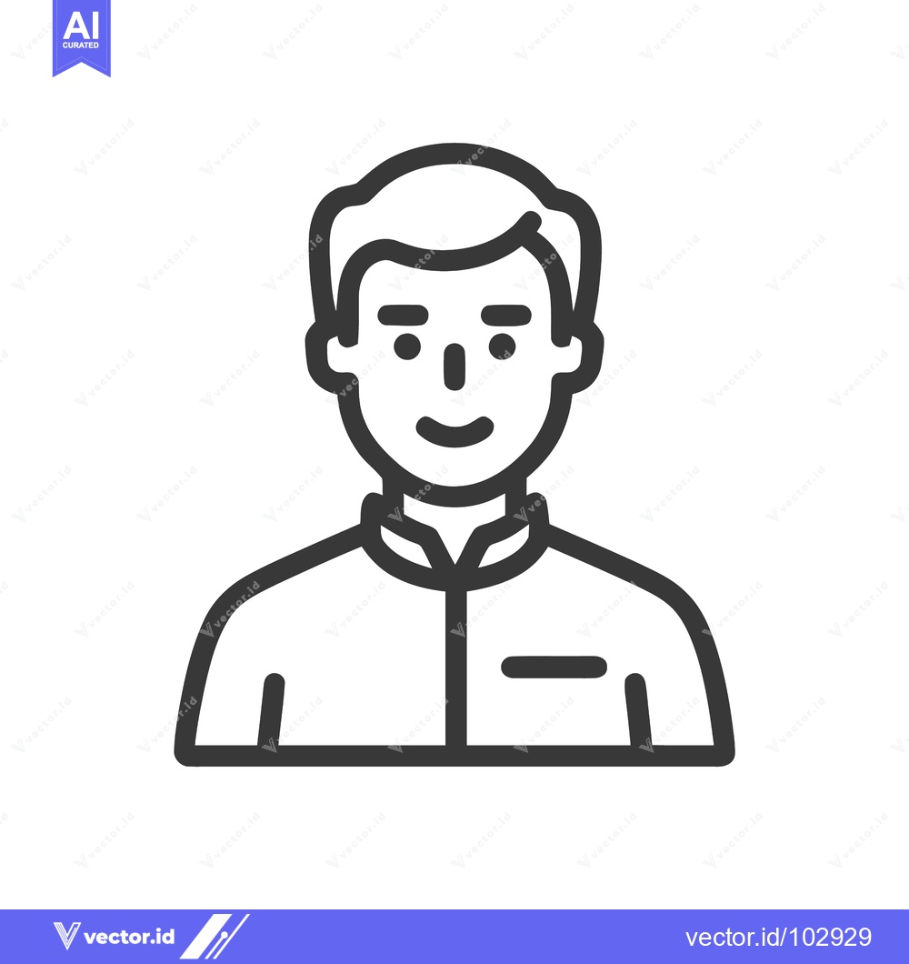 Premium Vector dari Minimalist Line Art Portrait of a Smiling Man with Short Hair and Coll