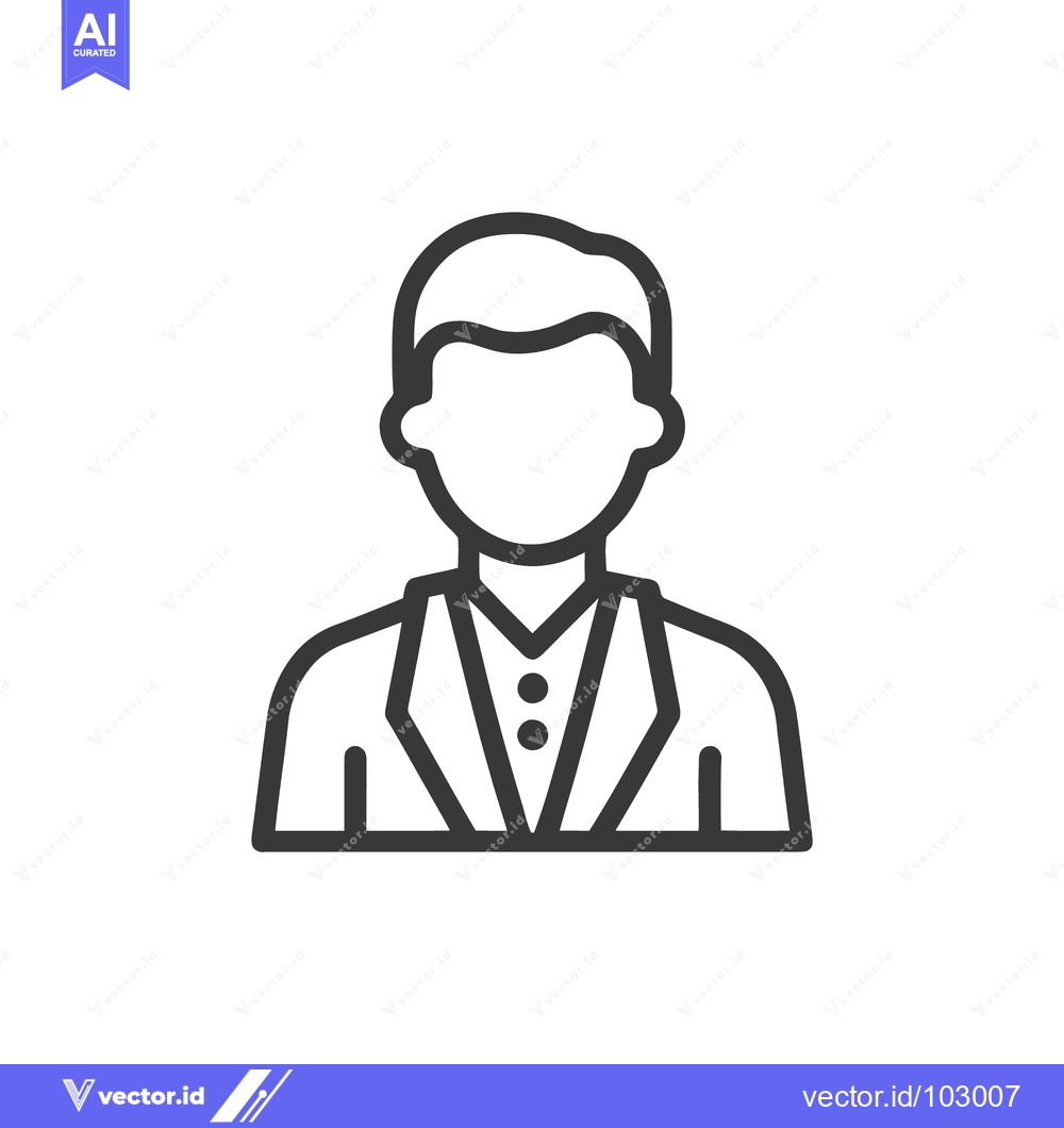 Premium Vector dari Generic Male User Profile Icon in Formal Suit, Clean Line Art for Busi