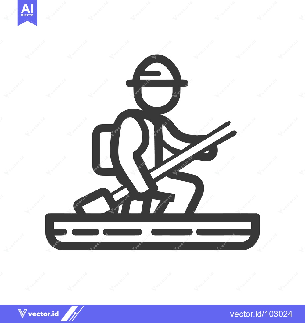 Premium Vector of Clean Line Icon of Person Paddling a Kayak or Canoe Boat