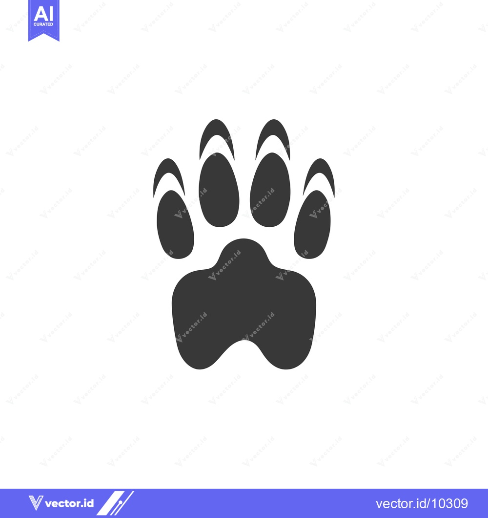 Premium Vector dari A Black and White Illustration of an Animal Paw Print