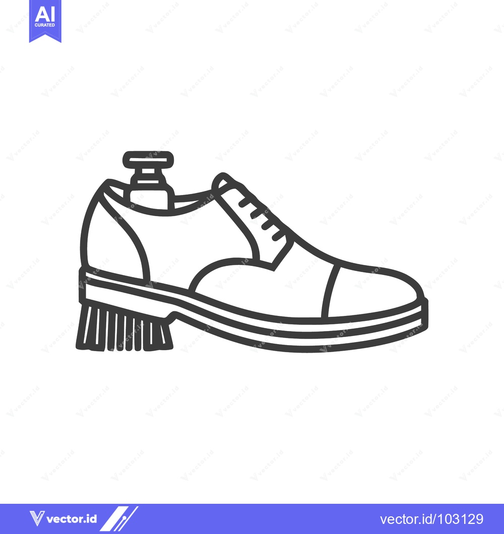 Premium Vector dari Sophisticated Men's Dress Shoe with Shoe Tree, Clean Vector Outline fo