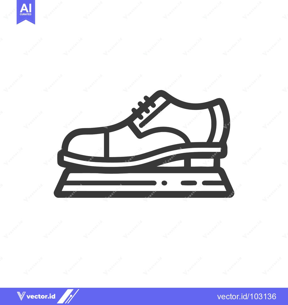 Premium Vector dari Simple Outline Icon of Men's Formal Shoe on Shoe Stretcher, Footwear C
