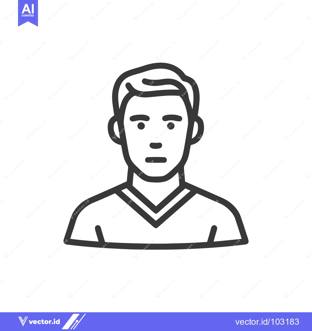 Premium Vector of Modern Minimalist Line Art Avatar of Generic Person's Head and Shoulde
