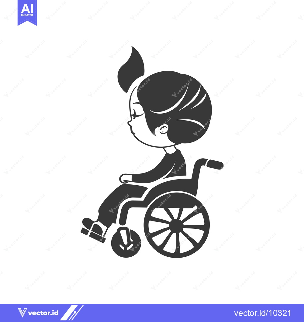 Premium Vector dari A black and white illustration of a person in a wheelchair