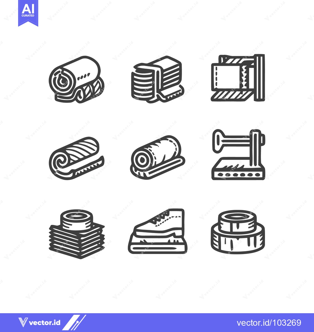 Premium Vector dari Detailed Monochrome Line Icons Set for Textile, Sewing, and Fashion In