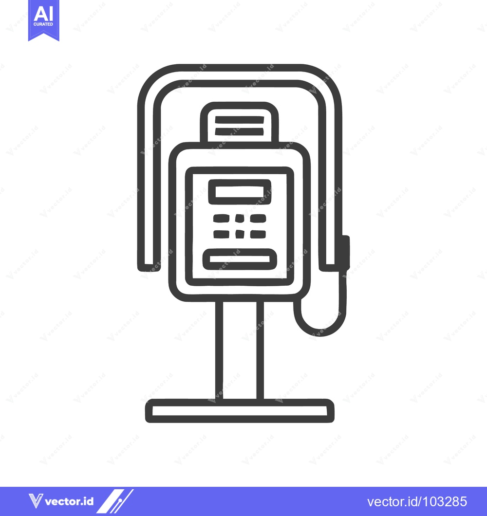 Premium Vector dari Minimalist Line Art Parking Meter Icon with Display and Buttons