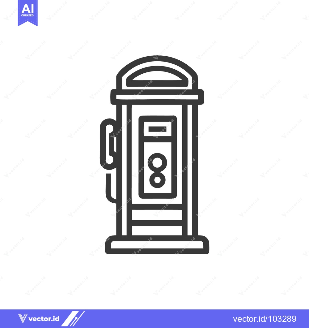 Premium Vector dari Minimalist Gas Pump Line Icon: Modern Fuel Dispenser Outline Vector Gr