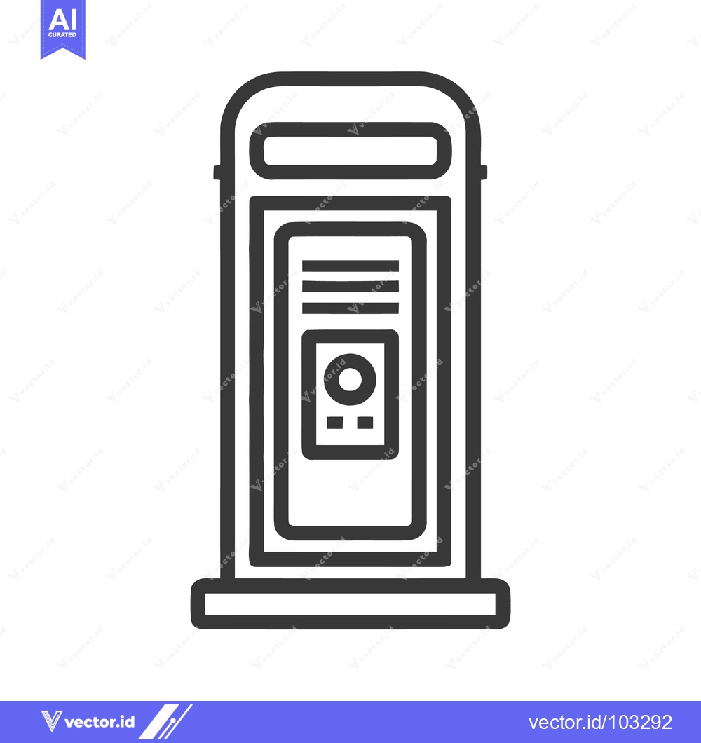 Premium Vector of Sleek Outline Icon of a Modern Parking Meter or Public Information Kio