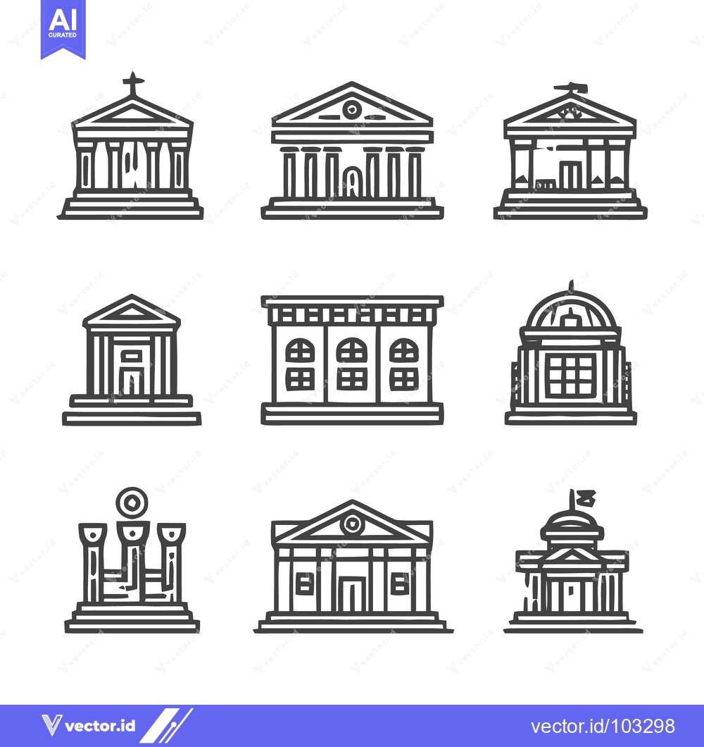 Premium Vector dari Hand-Drawn Style Outline Icons: Diverse Public, Government, and Religi