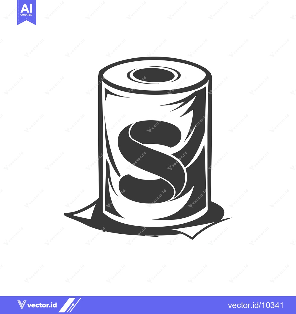 Premium Vector of A Black and White Illustration of a Roll of Paper Towel with the Lette