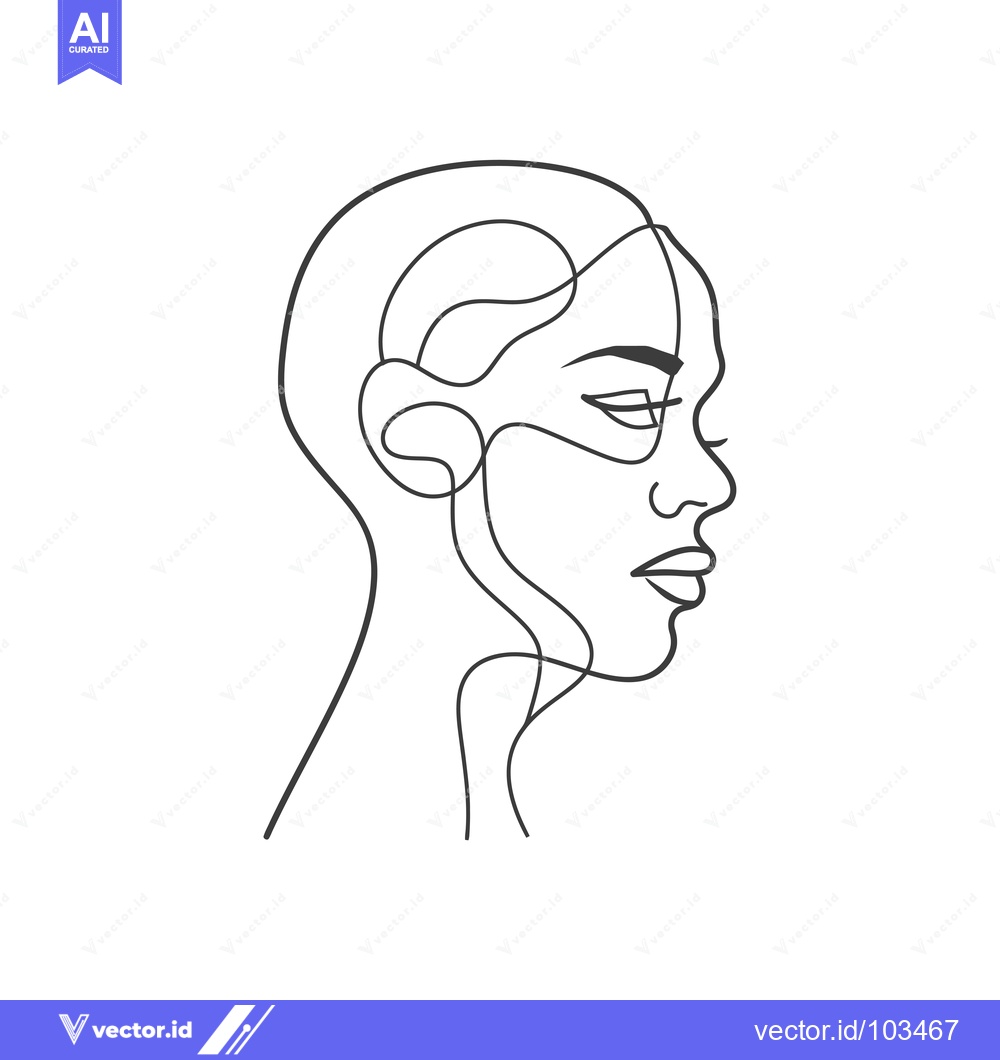 Premium Vector dari Single Line Art Illustration of a Woman's Face