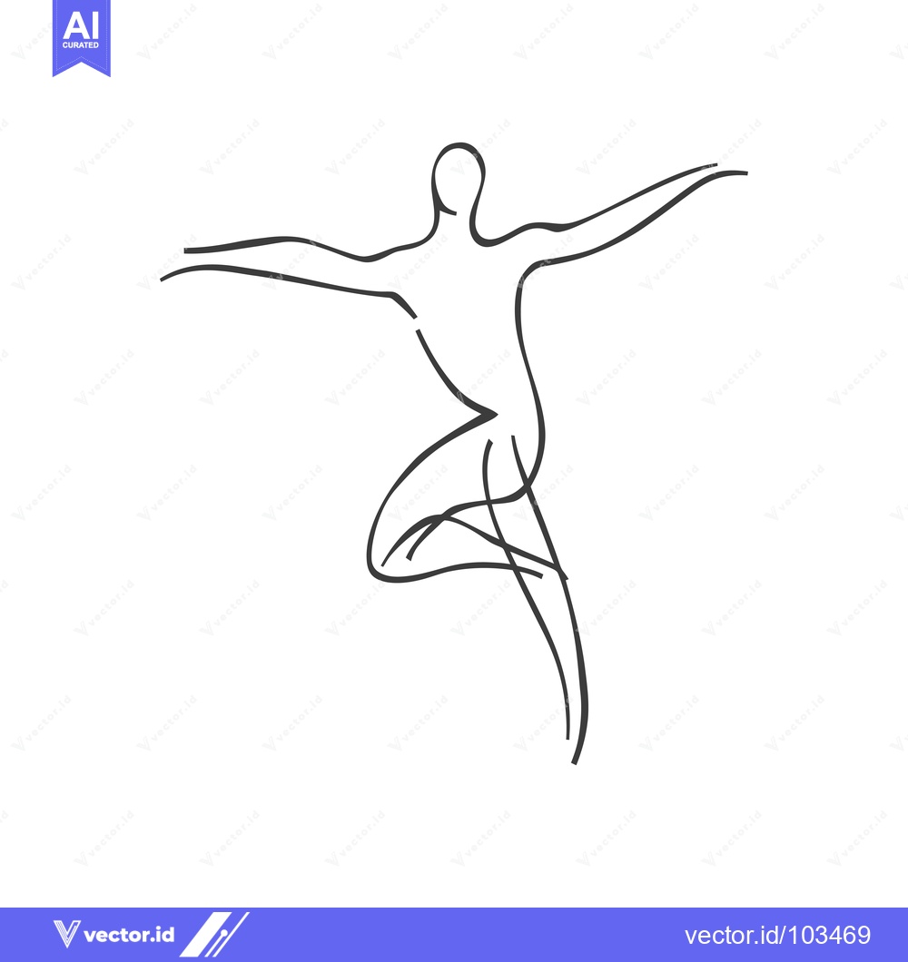 Premium Vector dari Single-Line Drawing of a Person in a Yoga Pose