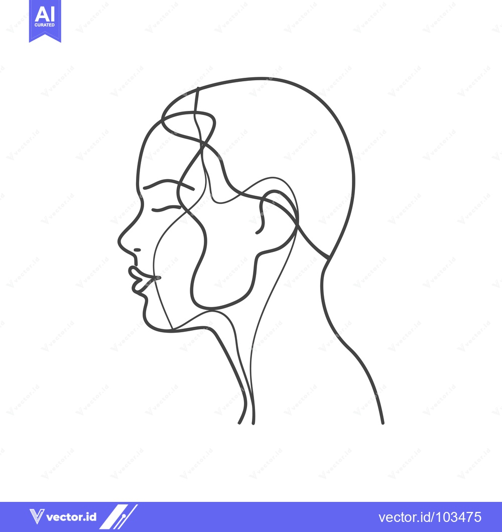 Premium Vector of Single Line Drawing of a Woman's Profile