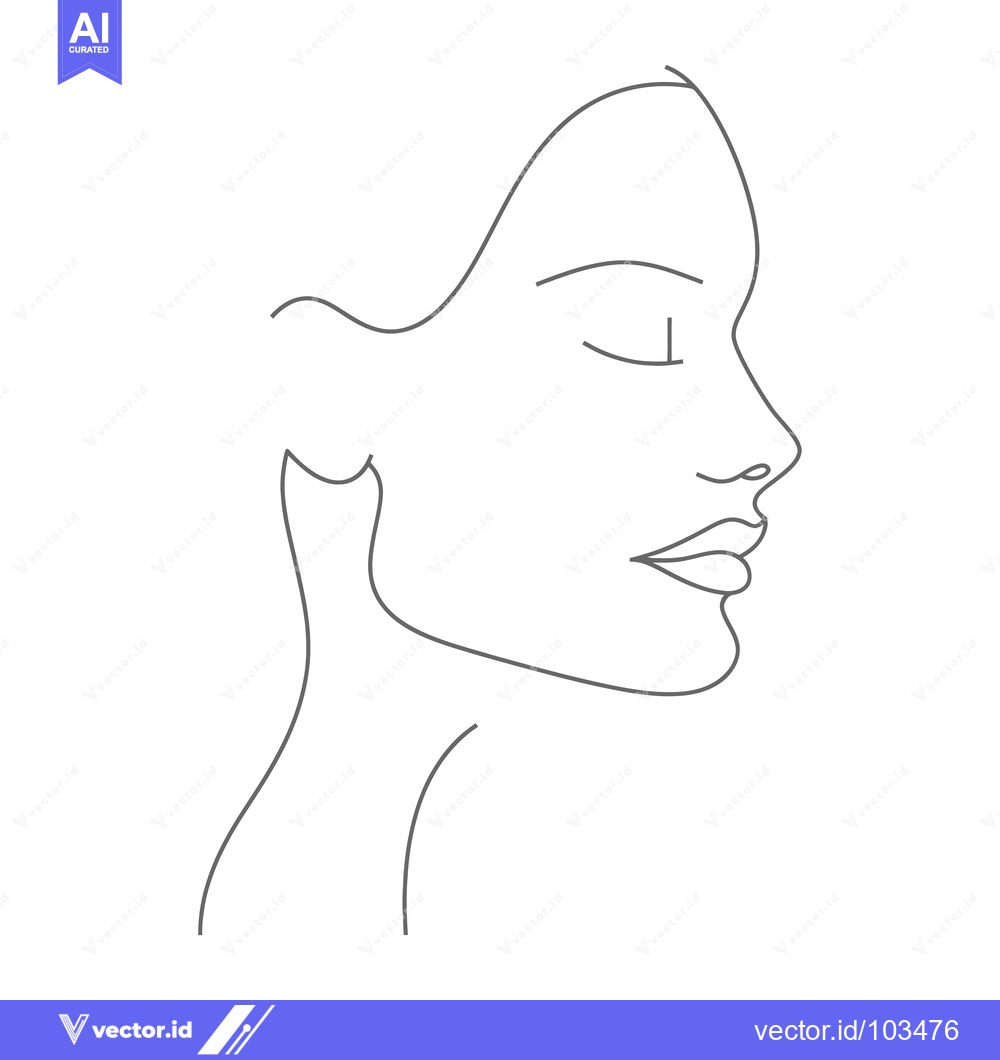 Premium Vector of Single-Line Drawing of a Woman's Profile