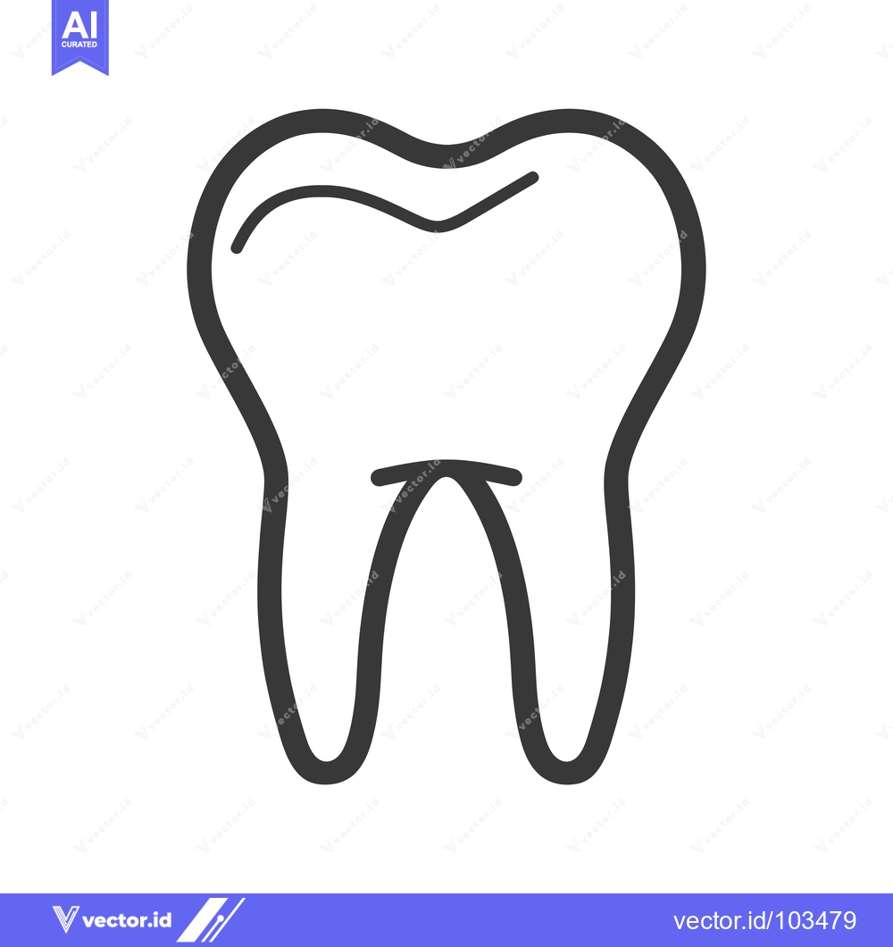 Premium Vector of Single Tooth Outline Icon Illustration